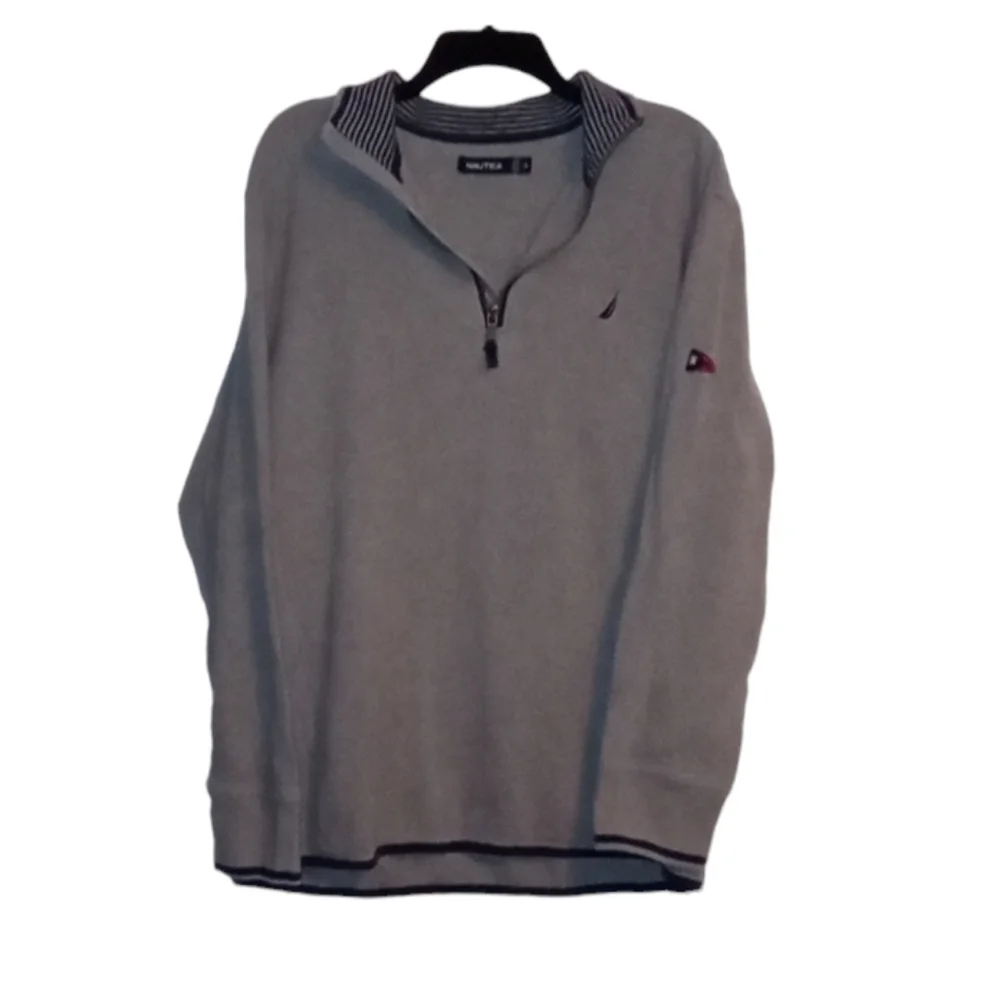Nautica half zip gray heavy sweater